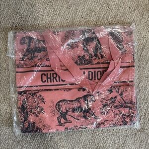 Pink Toile Canvas Tote